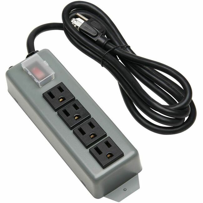 Eaton UL603CB-6 Tripp Lite Series Industrial Power Strip, 4-Outlet, 6 ft. (1.8 m) Cord, Locking Switch Cover