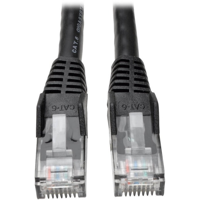 Eaton N201-100-BK Tripp Lite Series Cat6 Gigabit Snagless Molded (UTP) Ethernet Cable (RJ45 M/M), PoE, Black, 100 ft. (30.5 m)