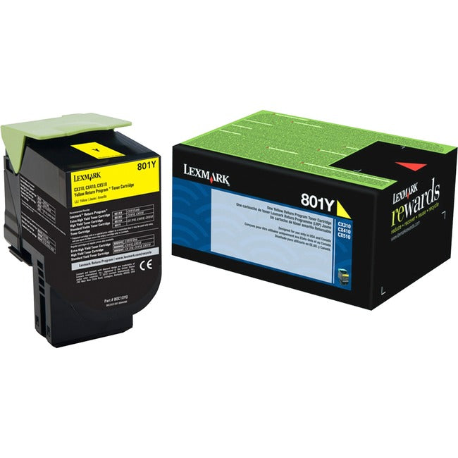 Lexmark 80C10Y0 Unison 801Y Toner Cartridge