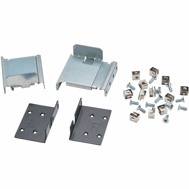 Eaton RK2PC 2-post rack-mount installation kit for Eaton 9PX UPS systems, shown with mounting hardware and brackets.