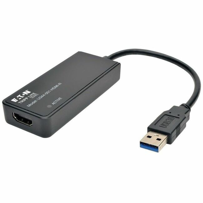 Eaton U344-001-HDMI-R Tripp Lite Series USB to HDMI Dual-Display External Video Graphics Card Adapter - USB 3.2 Gen 1, 512 MB SDRAM, 1080p