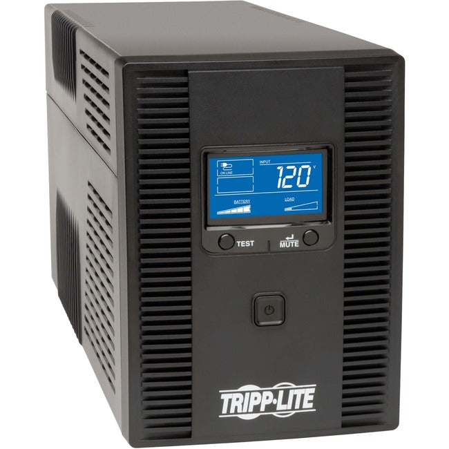Eaton SMART1300LCDT Tripp Lite UPS with LCD display, 8 outlets, 120V, 1300VA, line-interactive, USB connection, tower design