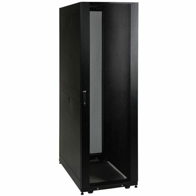 Eaton SR45UBSD SmartRack shallow-depth rack enclosure cabinet with doors and side panels for server and network equipment.