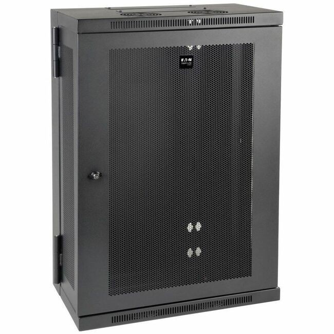 Eaton SRW18US13 Tripp Lite Series SmartRack 18U Low-Profile Patch-Depth Wall-Mount Half-Height Rack Enclosure, Hinged Back