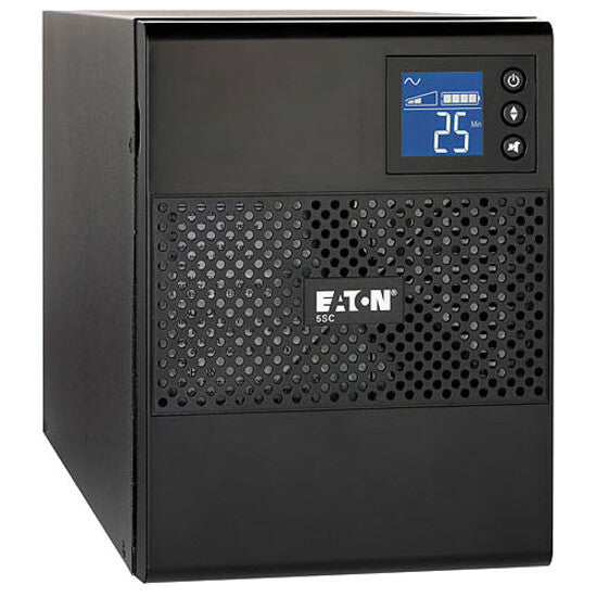 Eaton 5SC750 750VA line-interactive UPS with battery backup, USB port, compact tower design, suitable for general purpose use
