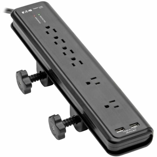 Eaton TLP606DMUSB Tripp Lite by Eaton Protect It! 6-Outlet Clamp-Mount Surge Protector 6 ft. (1.83 m) Cord 2100 Joules 2 x USB Charging ports (2.1A total)