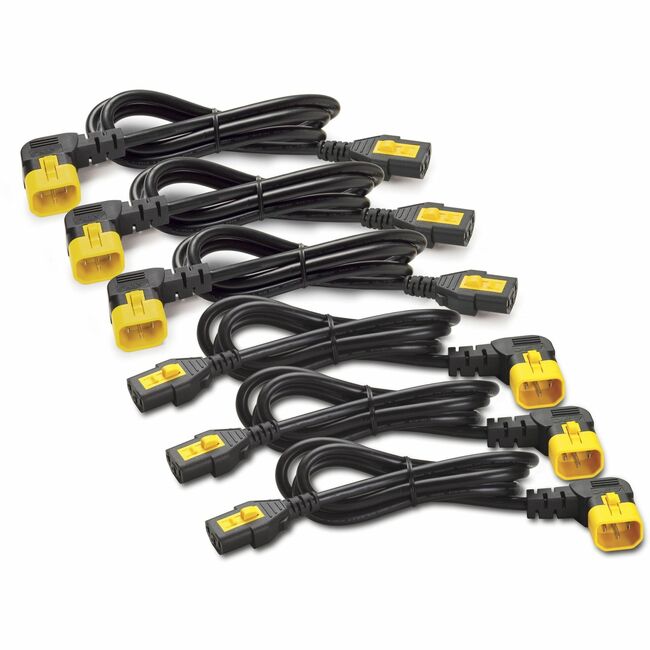 APC BY Schneider Electric AP8702R-NA APC NetShelter Power Cord Kit (6 ea), Locking, C13 TO C14 (90 Degree), 0.6m, North America