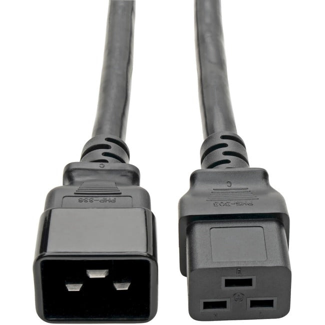 Eaton P036-002-6 Tripp Lite by Eaton Power Extension Cord C19 to C20 - Heavy-Duty 20A 250V 12 AWG 2 ft. (0.61 m) Black 6-Pack