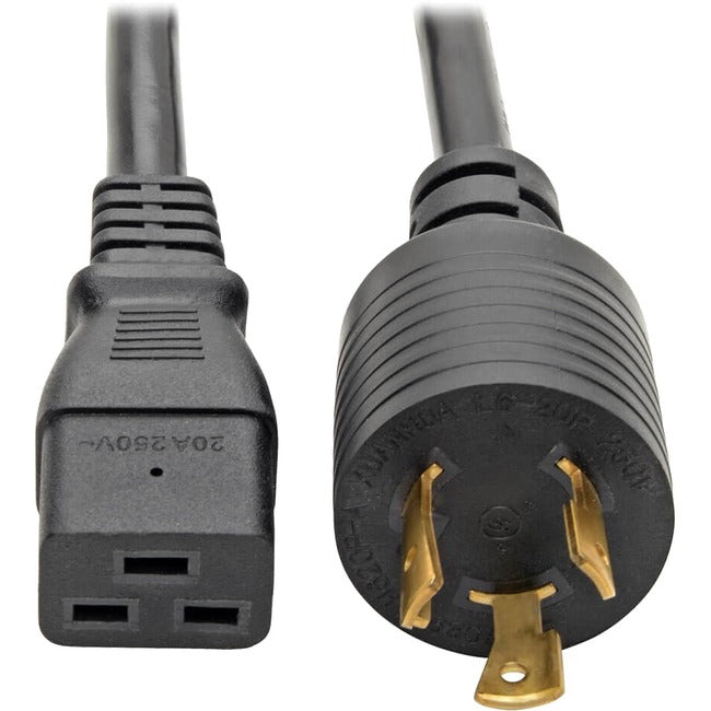Eaton P040-012 Tripp Lite Series Power Cord, C19 to NEMA L6-20 - Heavy-Duty, 20A, 250V, 12 AWG, 12 ft. (3.66 m), Black