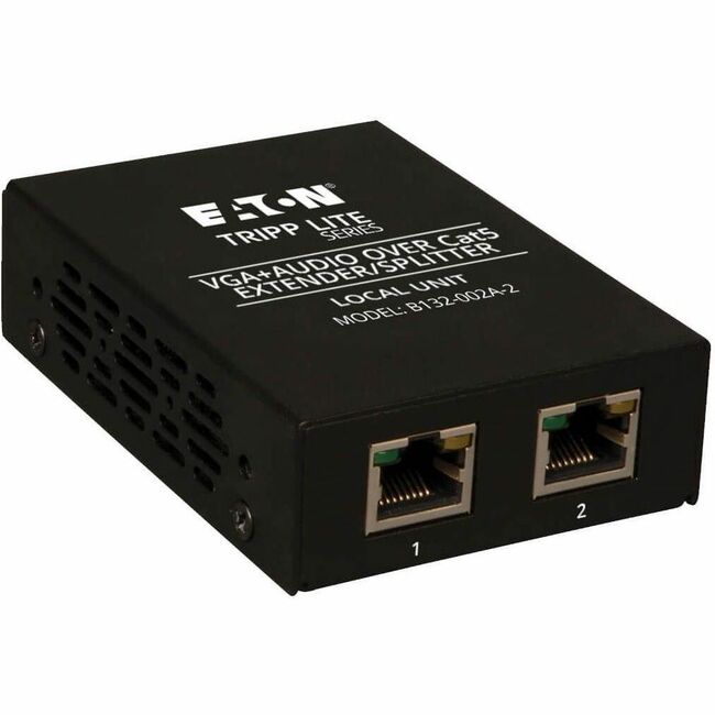 Eaton B132-002A-2 Tripp Lite Series 2-Port VGA over Cat5/6 Splitter/Extender, Box-Style Transmitter for Video/Audio, Up to 1000 ft. (305 m), TAA