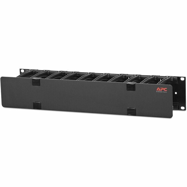 APC BY Schneider Electric AR8600A APC NetShelter Cable Management, Horizontal Cable Manager, 2U, Single Side with Cover, Black, 483 x 88 x 110 mm