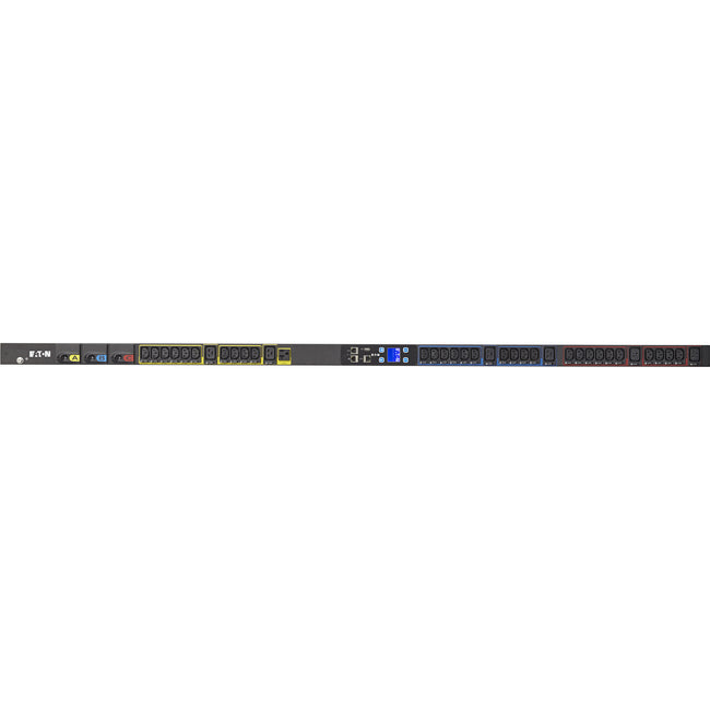 Eaton EMI310-10 metered input rack PDU with 8.64 kW capacity, 120/208V, 24A, three-phase, mounted in 0U rack space