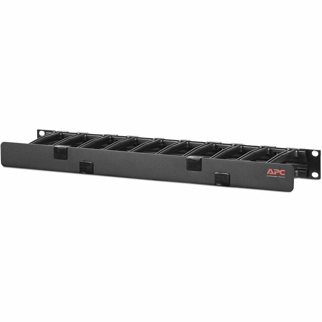 APC BY Schneider Electric AR8602A APC NetShelter Cable Management, Horizontal Cable Manager, 1U, Single Side with Cover, Black, 483 x 44 x 110 mm