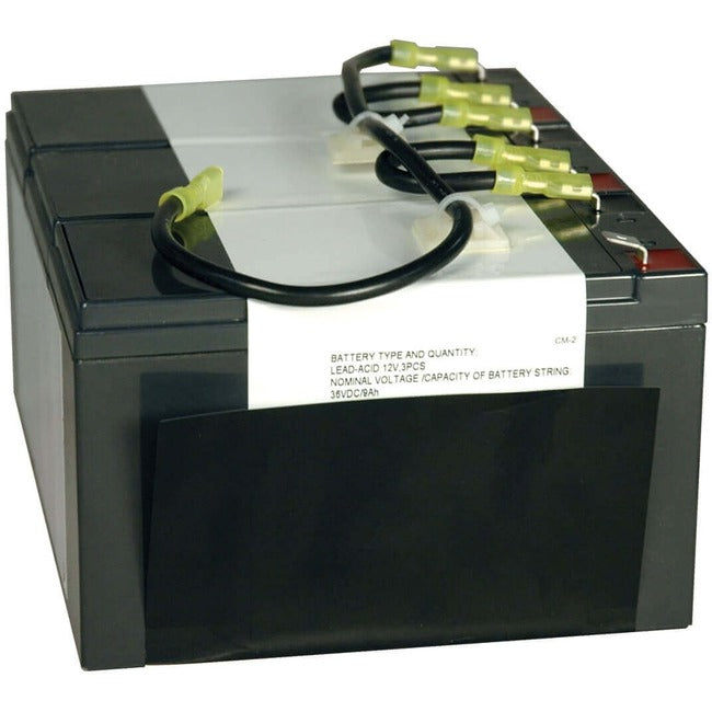 Eaton RBC36-SLT UPS replacement 36VDC battery cartridge for Tripp Lite SLT series UPS, shown with battery pack and connectors.