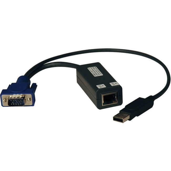 Eaton B078-101-USB-8 Tripp Lite USB KVM switch with HD15 and USB RJ45 ports, 8-pack, TAA compliant, for server management.
