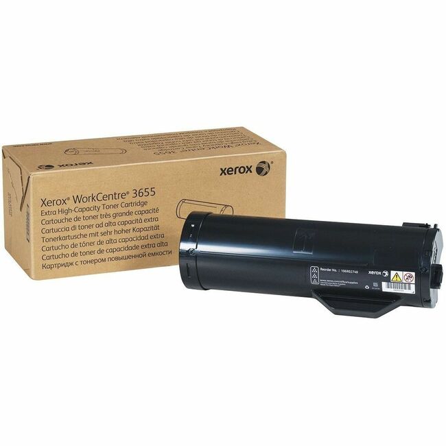 Xerox 106R02740 Genuine WorkCentre&reg; 3655/3655i Black Extra High capacity Toner Cartridge (25900 Pages) - 106R02740