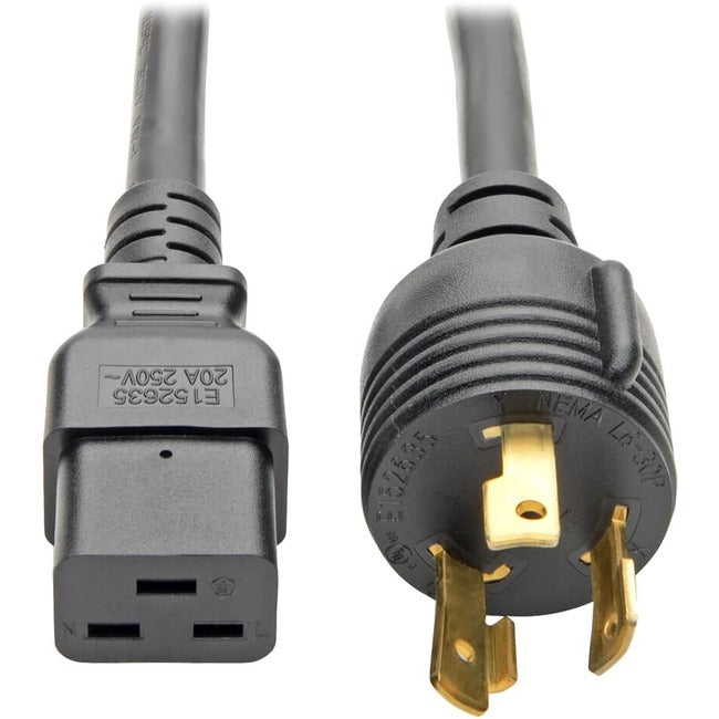 Eaton Tripp Lite Power Cord C19 to NEMA L6-30, heavy-duty 20A 12 ft. black power cord for high-current electrical connections