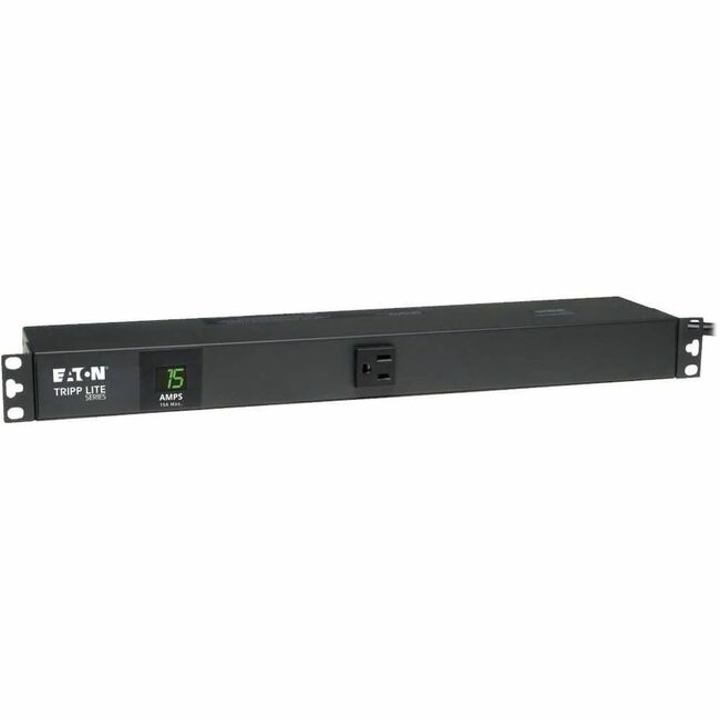 Eaton PDUMH15-6 PDU with 1.5kW capacity, single-phase, local metered outlets, 6 ft. cord, 1U rack-mount, 100-127V.