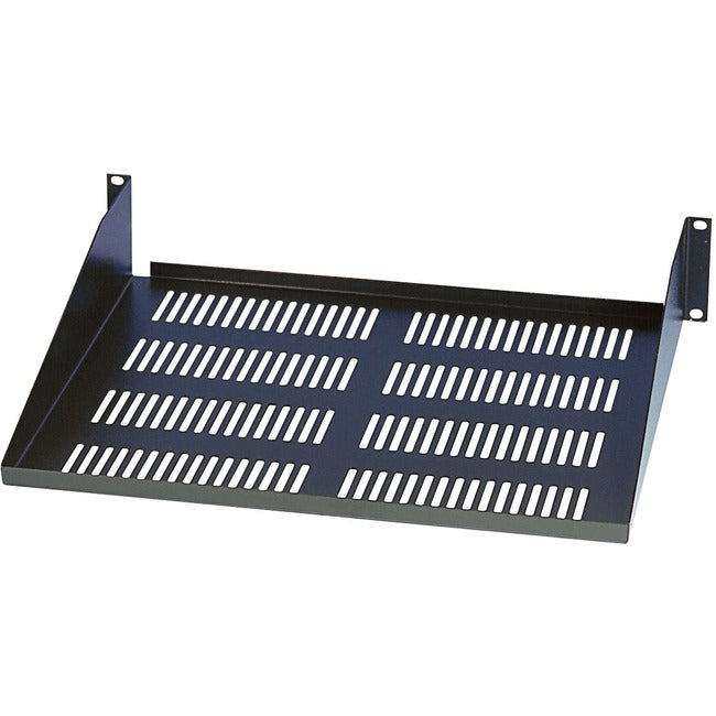 Eaton SmartRack 2U cantilever fixed shelf for rack equipment, 21-inch depth, supports up to 60 lbs, black metal construction.