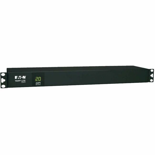 Eaton PDUMH20-6 Tripp Lite PDU with 12 outlets, 2kW power, 6 ft cord, rack-mount, single-phase, local metered power distribution unit.