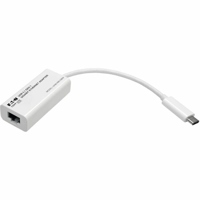 Eaton U436-06N-GBW Tripp Lite Series USB-C to Gigabit Network Adapter, Thunderbolt 3 Compatibility - White