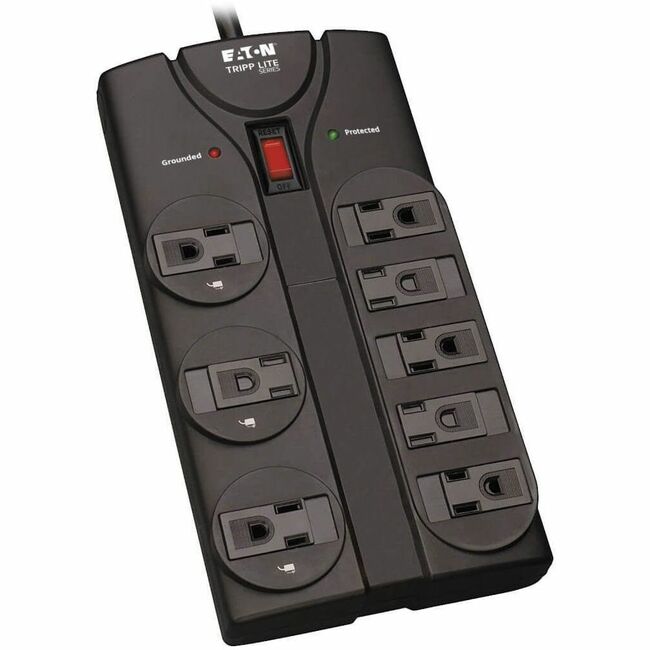 Eaton TLP808B Tripp Lite by Eaton Protect It! 8-Outlet Surge Protector 8 ft. (2.43 m) Cord 1440 Joules Black Housing