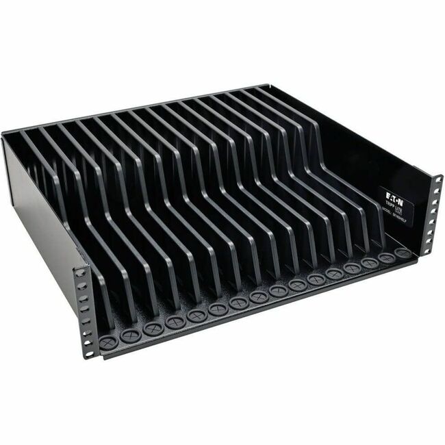 Eaton SmartRack 3U rack-mount storage shelf for personal electronics, featuring adjustable configuration and sturdy metal construction.