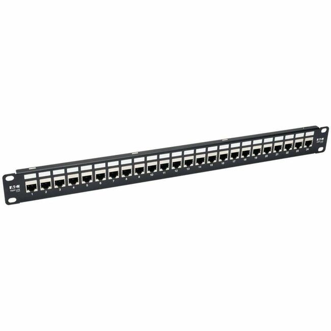 Eaton N254-024-SH-6A Tripp Lite by Eaton 24-Port 1U Rack-Mount STP Shielded Cat6a Feedthrough Patch Panel RJ45 Ethernet TAA
