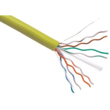 Axiom C5EBCS-Y1000-AX CAT5E 24AWG 4-Pair Solid Conductor 350MHz Bulk Cable Spool 1000FT (Yellow)