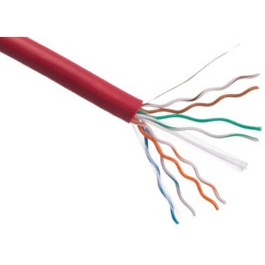 Axiom C5EBCSR1000P-AX CAT5e 24AWG 4-Pair Solid 350MHz Plenum Bulk Cable Spool 1000FT (Red)