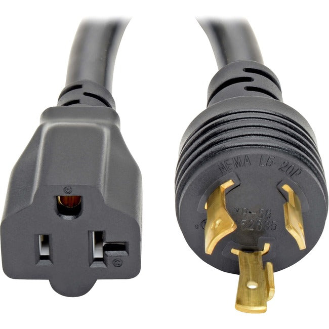 Eaton P046-06N-T Tripp Lite by Eaton Power Cord Adapter NEMA L5-20P to NEMA 5-15R - Heavy-Duty 20A 125V 12 AWG 6-in. (15.24 cm) Black