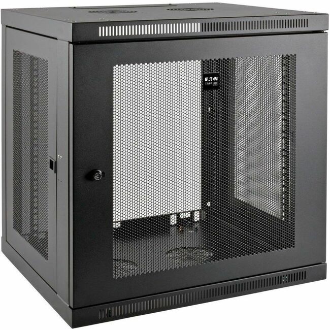 Eaton SRW12UDP Tripp Lite SmartRack 12U wall-mount rack enclosure with low-profile design and switch-depth features.