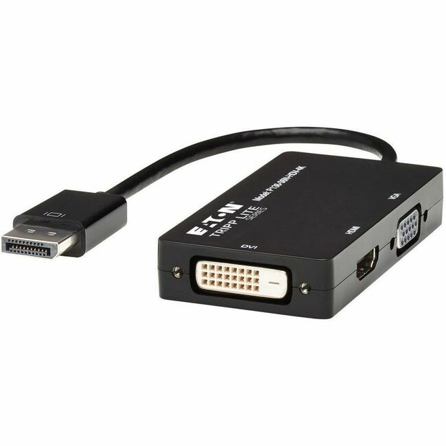 Eaton P136-06N-HDV-4K Tripp Lite Series DisplayPort to VGA/DVI/HDMI All-in-One Converter Adapter, DP ver 1.2, 4K 30 Hz HDMI