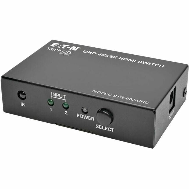 Eaton B119-002-UHD Tripp Lite Series 2-Port HDMI Switch with Remote Control - 4K @ 60 Hz, 4:4:4, HDR, 3D, HDCP 2.2, EDID