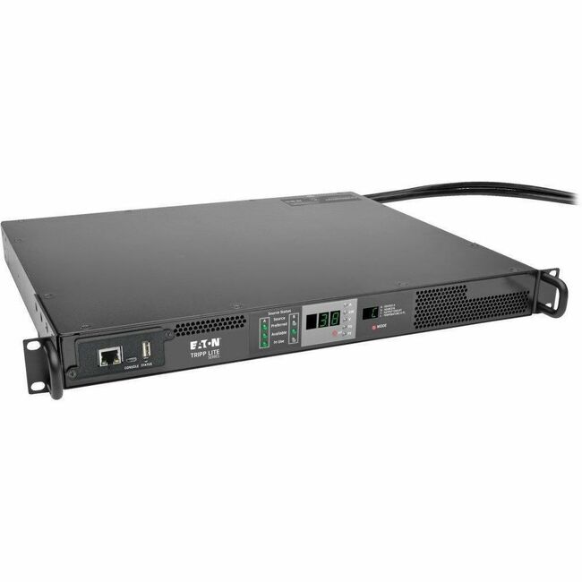 Eaton PDUMNH20HVAT Tripp Lite Series 3.8kW Single-Phase Monitored Automatic Transfer Switch PDU, 2 200-240V 16A L6-20P Inputs, 1 L6-20R Outlet, 1U