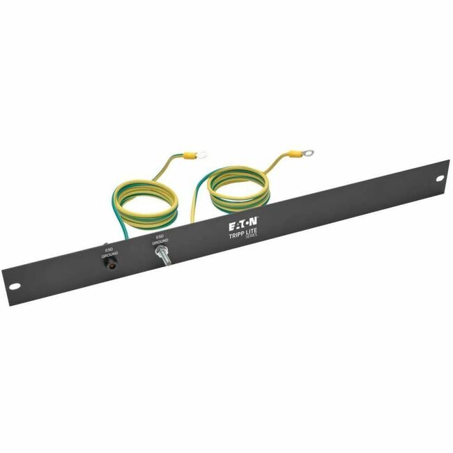Eaton SRGROUNDPANELBC open frame server cabinet grounding panel with shelf mounting kit, 1U size for rack enclosures.
