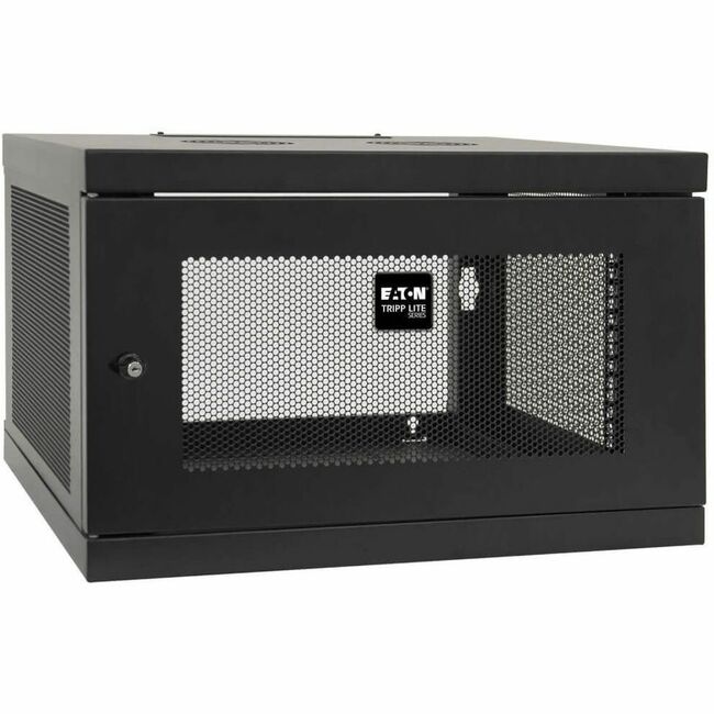 Eaton Tripp Lite SRW6UKD SmartRack 6U low-profile wall-mount mini rack enclosure with switch-depth knock-down design.