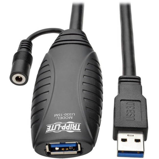 Eaton U330-15M Tripp Lite Series USB 3.0 SuperSpeed Active Extension Repeater Cable (USB-A M/F), 15M (49.21 ft.)