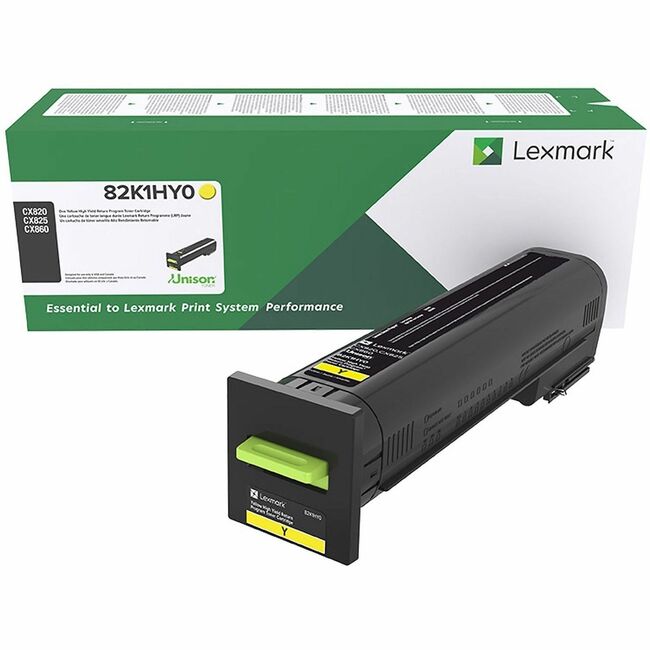 Lexmark 82K0HYG Original High Yield Laser Toner Cartridge - Yellow Pack