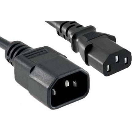 Enet Solutions, Inc. C13C14-12F-ENC ENET C13 to C14 12ft Black Power Extension Cord / Cable 250V 18 AWG 10A NEMA IEC-320 C13 to IEC-320 C14 12'