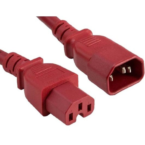 Enet Solutions, Inc. C14C15-RD-6F-ENC ENET C14 to C15 6ft Red Power Extension Cord 14 AWG 15A NEMA IEC-320 C14 to NEMA IEC-320 C15 Red 6'