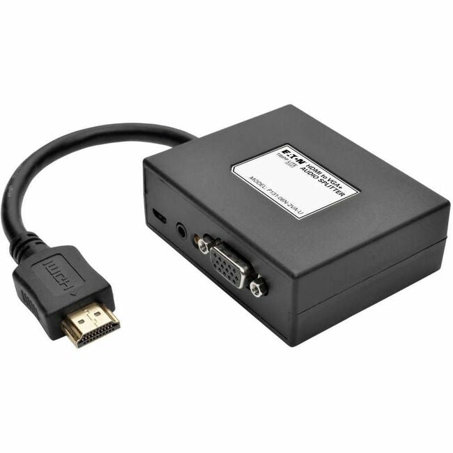 Eaton P131-06N-2VA-U Tripp Lite Series HDMI to VGA and Audio Adapter, 6 in. (15.2 cm), Black, TAA