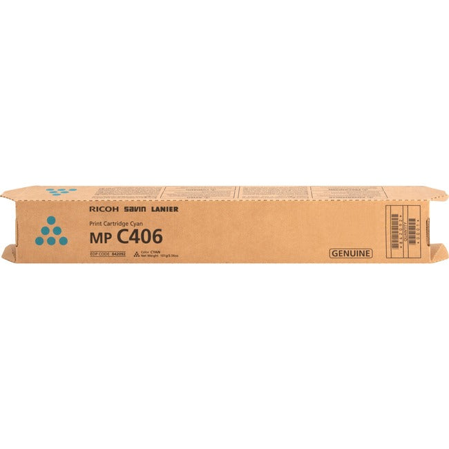 Ricoh 842092 Original Laser Toner Cartridge - Cyan - 1 Each
