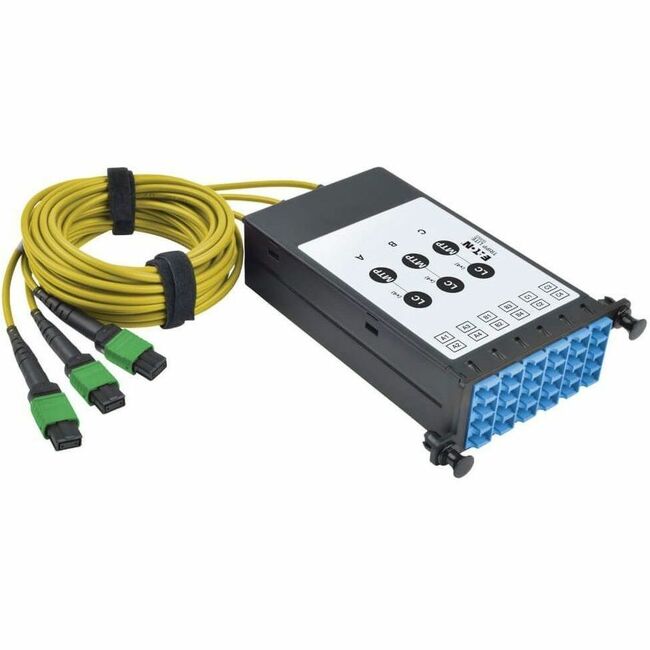 Eaton N482-3M8L12S-B Tripp Lite Series 40/100Gb Fiber Breakout Cassette with Built-In MTP Cables, 40Gb to 4 x 10Gb, 100Gb to 4 x 25Gb, (x3) 8-Fiber Singlemode MTP/MPO to (x12) LC Duplex 9/125
