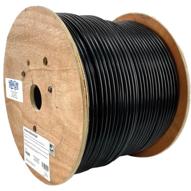 Eaton N228-01K-BK Tripp Lite by Eaton Cat6/Cat6e Bulk Ethernet 600 MHz Solid-Core Direct-Burial Outdoor-Rated UTP Bulk Ethernet Cable - Black, 1,000 ft. (304.8 m)