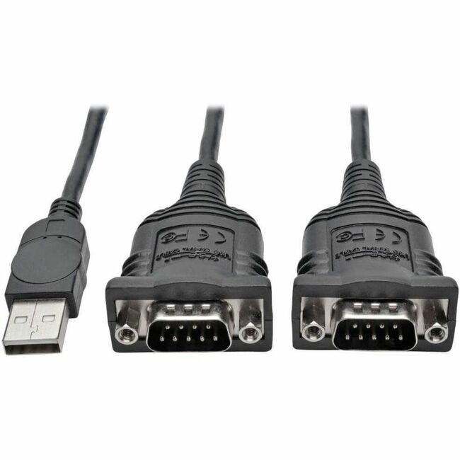 Eaton U209-006-2 Tripp Lite Series 2-Port USB to DB9 Serial FTDI Adapter Cable with COM Retention (M/M), 6 ft. (1.83 m)