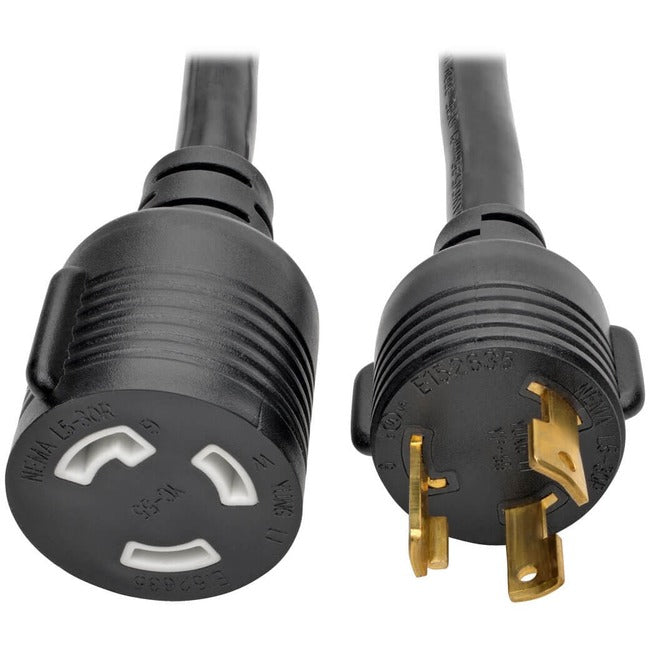 Eaton P046-006-LL-30A Tripp Lite by Eaton Power Extension Cord NEMA L5-30P to NEMA L5-30R- Heavy-Duty 30A 125V 10 AWG 6 ft. (1.83 m) Black Locking Connectors