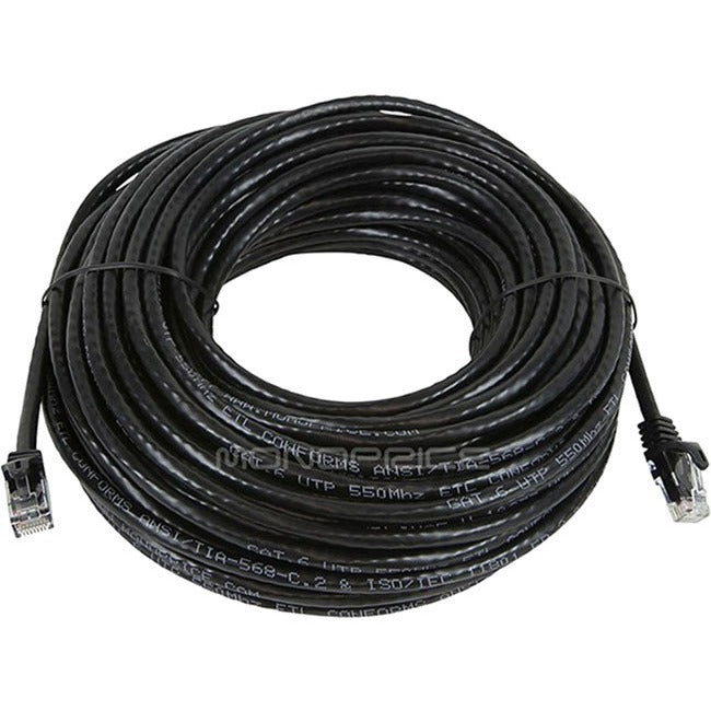 Monoprice, Inc. 9788 Monoprice FLEXboot Series Cat6 24AWG UTP Ethernet Network Patch Cable, 75ft Black