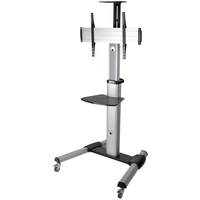 Eaton DMCS3270XP rolling TV cart holding a large flat and curved 32-70 inch monitor or TV on a sturdy stand with wheels.