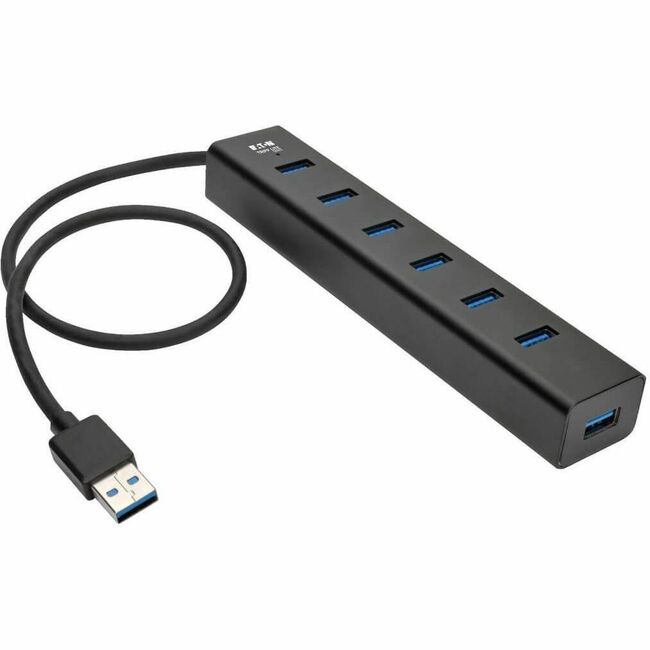 Eaton U360-007-AL Tripp Lite 7-port USB 3.0 hub in compact aluminum case with 5 Gbps SuperSpeed data transfer
